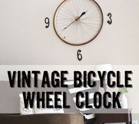vintage bicycle wheel clock, home decor, repurposing upcycling, wall decor