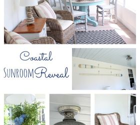 sunroom makeover coastal beachy redo, chalk paint, flooring, home decor, painted furniture, porches