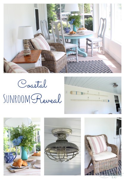 sunroom makeover coastal beachy redo, chalk paint, flooring, home decor, painted furniture, porches