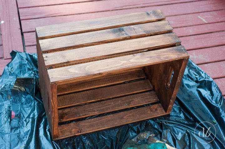 diy wood crate console table shelf, diy, painted furniture, repurposing upcycling, woodworking projects