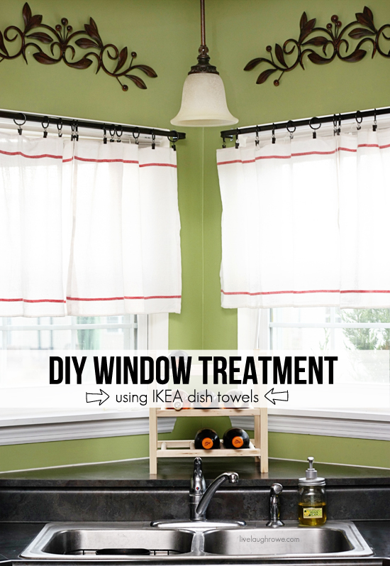 diy ikea hack window treatment dishtowel, repurposing upcycling, window treatments, windows