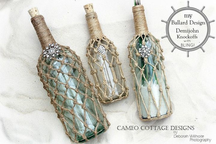 diy knotted jute netting for demijohns and bottles tutorial, crafts, diy, home decor, how to