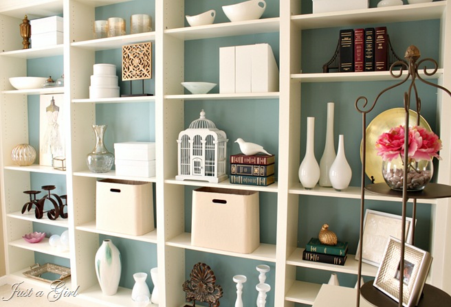 diy built in bookcases, painted furniture, shelving ideas, Built in Ikea bookshelves