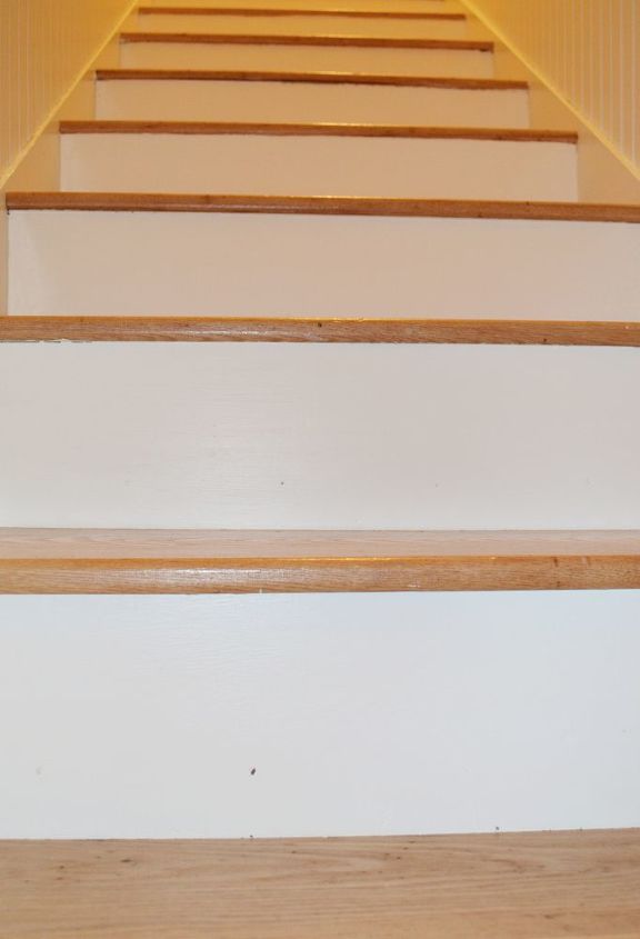 stairway transformed, home decor, stairs, wall decor, woodworking projects, Finised painting