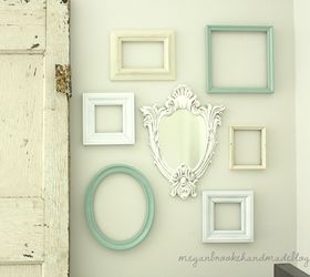 gallery wall of frames amp antique glazed mirror, home decor, wall decor, Gallery Wall of Frames Antique Glazed Mirror