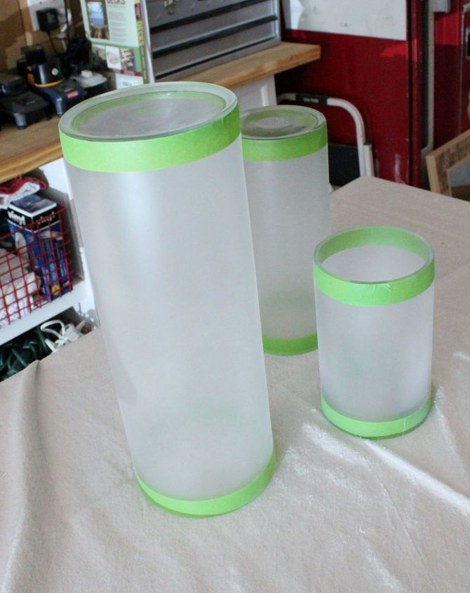 vases into frosted hurricanes, crafts, home decor, repurposing upcycling
