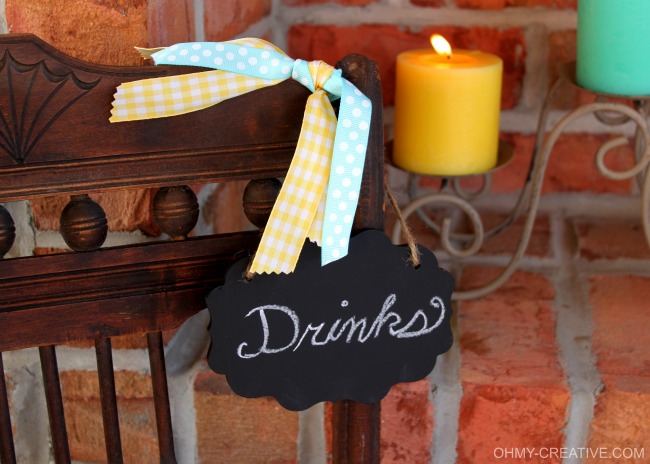 repurposed vintage chair drink stand, repurposing upcycling