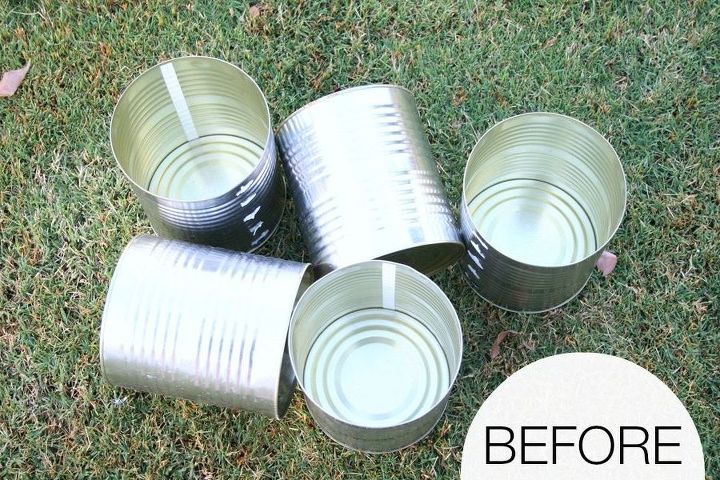 pretty painted tin can planters, container gardening, crafts, diy, gardening, repurposing upcycling