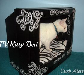repurposing an old tv new kitty bed, pets animals, repurposing upcycling