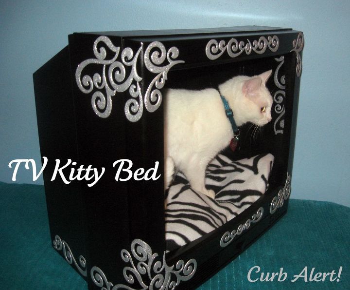 repurposing an old tv new kitty bed, pets animals, repurposing upcycling