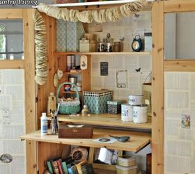 ikea cabinet turned craft center, craft rooms, kitchen cabinets, Magazine holders decoupage boxes and small bags keep crafting supplies organized