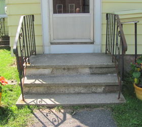 Concrete steps/railing/screen door help