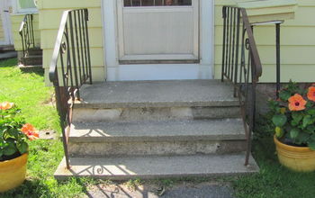 Concrete steps/railing/screen door help