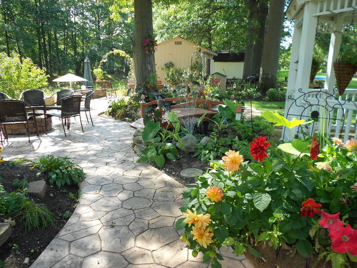 gardening backyard ohio fountain gazebo, gardening, landscape, outdoor living