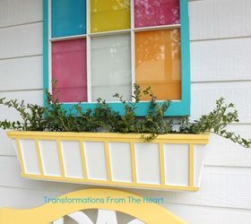 revamping a backyard deck the diy style to add color and charm for a cozy and, decks, gardening, outdoor furniture, painted furniture, DIY Window Box planter