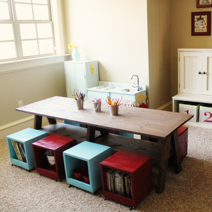 i built a kids table for my playroom, diy, how to, painted furniture, woodworking projects, DIY Table for the Playroom