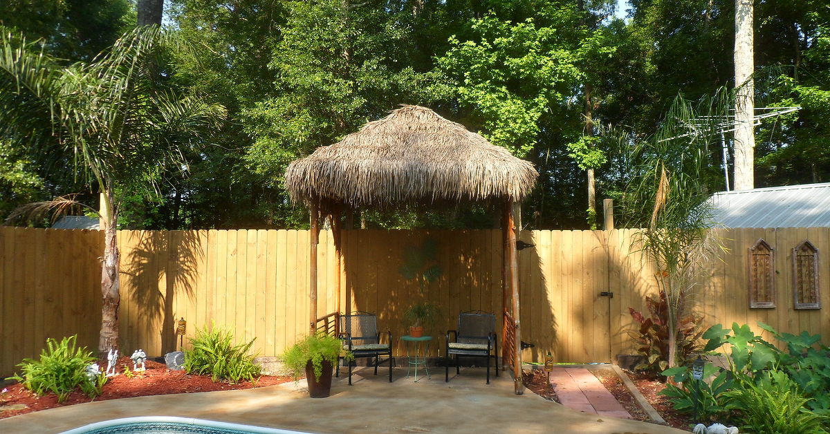 Diy Outdoor Tiki Hut Using Repurposed Materials Hometalk