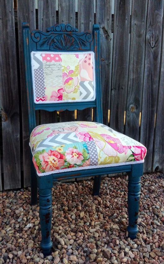 chair quilted patchwork upholstery antique revamp, reupholster