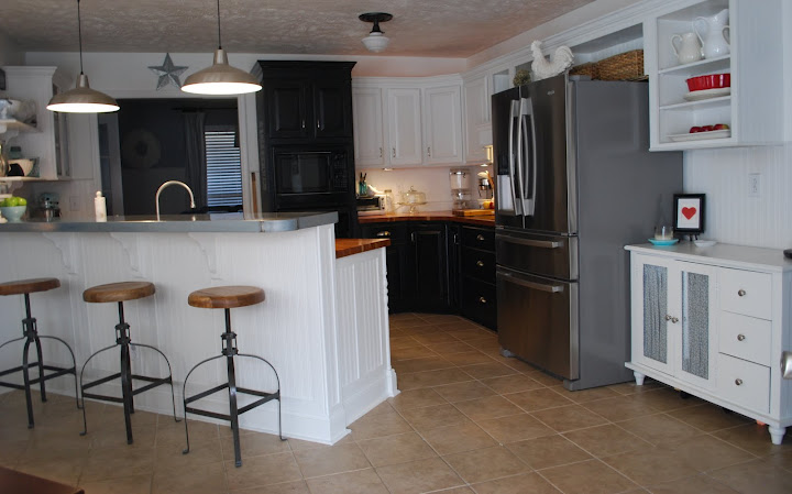 white kitchen, home decor, kitchen design, The cabinets were oak and stained a dark red mahogany when we first built the house It was a happy happy day when I finally painted over all that dark wood