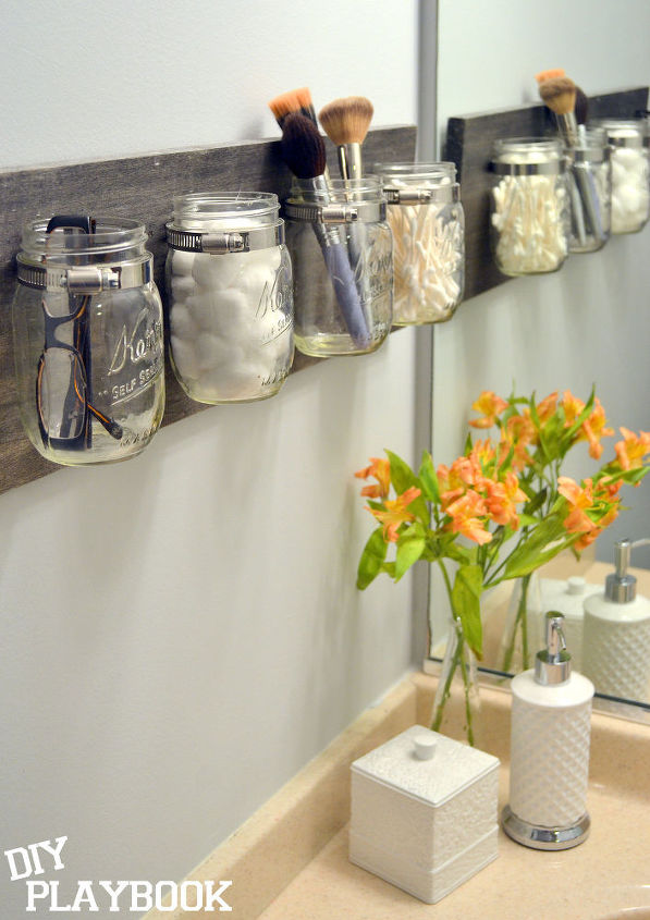 mason jar organizer, mason jars, organizing, repurposing upcycling