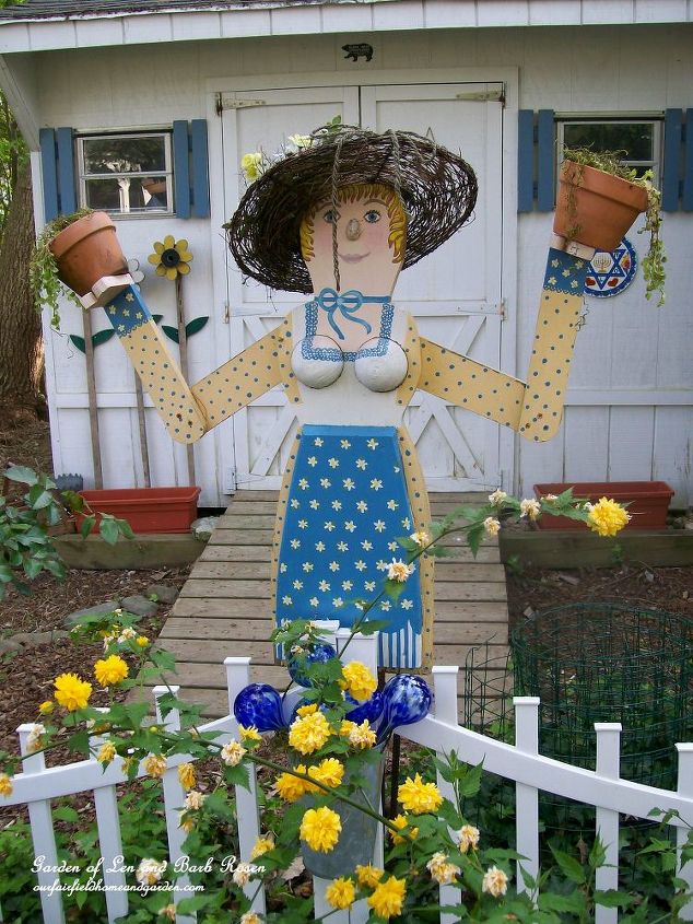garden lady, gardening, woodworking projects, My Garden Lady designed by me built from scrap lumber by my Dad and painted by a dear friend See more of my gardens and projects at or