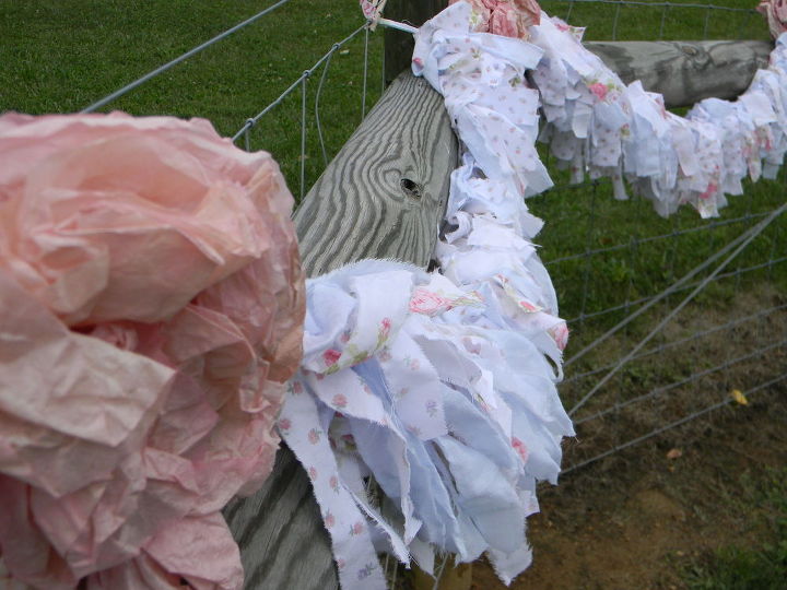 shabby chic banner coffee filters old sheets, crafts, outdoor living, repurposing upcycling, shabby chic