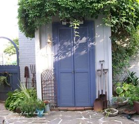 convert a tool shed into a potting shed, doors, gardening, outdoor living, Lean to tool shed turned into a potting shed and