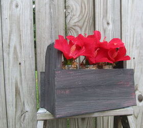 rustic caddy using reclaimed fence, repurposing upcycling, woodworking projects, You can see more photos and how I made a larger one over on the blog My Repurposed Life