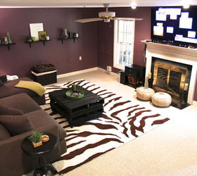 dark basement becomes a cozy family room, basement ideas, fireplaces mantels, home decor, Basement after