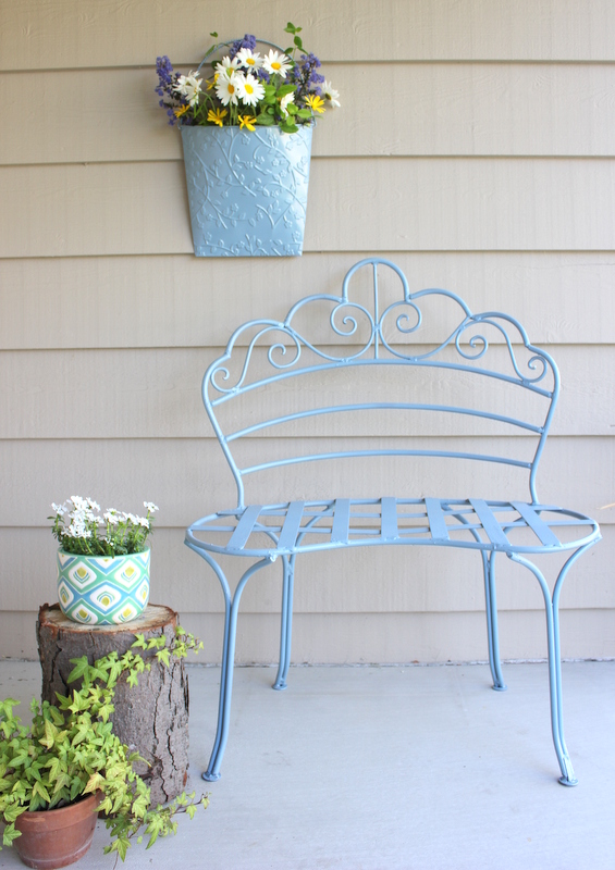 front porch bench makeover, outdoor furniture, painted furniture, porches