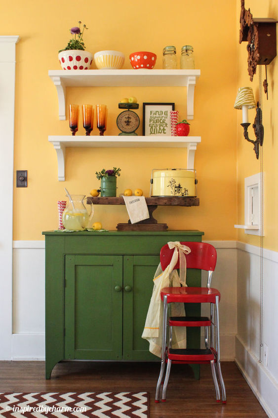 diy shelves add fun and color to a dining room, home decor, shelving ideas, Finished Lemonade Stand