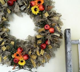 rustic autumn kitchen wreath, crafts, seasonal holiday decor, wreaths, Fall Kitchen Wreath