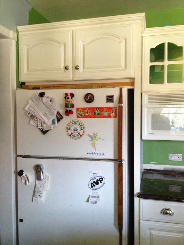 wallpaper refridgerator refinish new look, appliances, diy, kitchen design, painting, wall decor