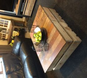 diy modern rustic inspired living room, home decor, living room ideas, painted furniture, rustic furniture, coffee table made of two pallet crates