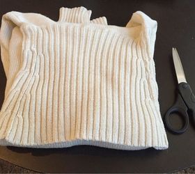thrift store sweater turned candle koozie, crafts, repurposing upcycling