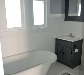 the power of paint shades of grey apartment bathroom reveal paintjob, paint colors, painted furniture, painting