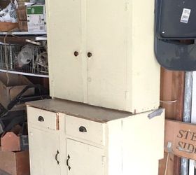 how to turn a garage cabinet into a farmhouse hutch, painted furniture, repurposing upcycling, rustic furniture