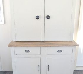 how to turn a garage cabinet into a farmhouse hutch, painted furniture, repurposing upcycling, rustic furniture