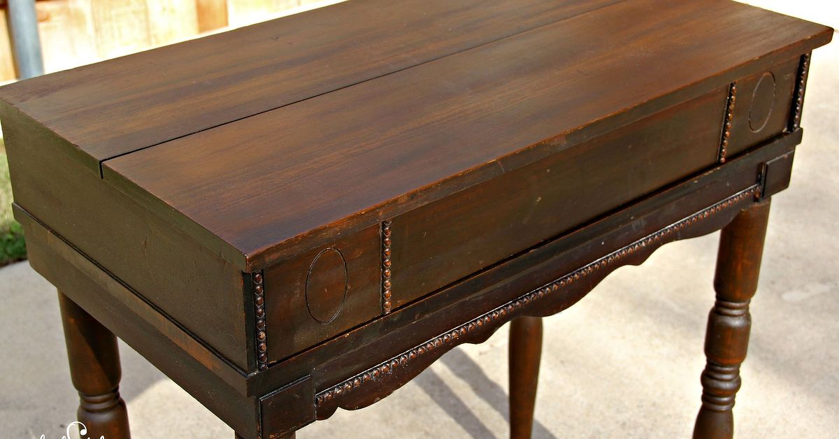 Glam Up A Raw Rustic Wood Desktop With French Stenciling Hometalk