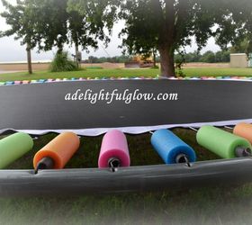 covering trampoline springs with pool noodles, how to, outdoor furniture, outdoor living