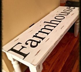 painted farmhouse bench, painted furniture