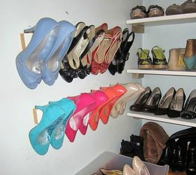 s 16 brilliant ways to squeeze much more into your closet, closet, organizing, storage ideas, Organize heels with wall trim