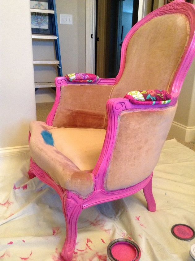 diy upholstery chair first time, how to, painted furniture, reupholster