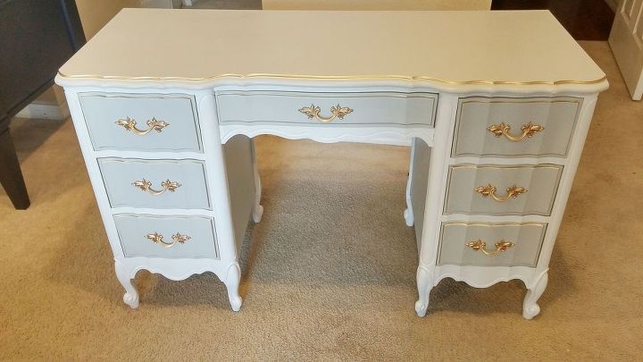 French Provincial Desk Makeover Hometalk French Provincial Desk Makeover Painted Furniture Shabby Chic