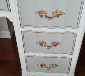 french provincial desk makeover, painted furniture, shabby chic