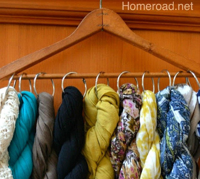 15 insanely smart hanger hacks you ll wish you d seen sooner, Organize a scarf collection