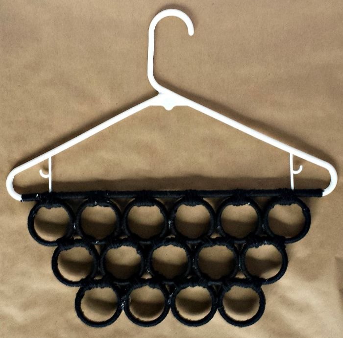 s 15 insanely smart hanger hacks you ll wish you d seen sooner, crafts, organizing, repurposing upcycling, Or make an organizer from shower rings