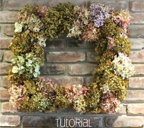 15 insanely smart hanger hacks you ll wish you d seen sooner, Craft a square wreath using hydrangeas