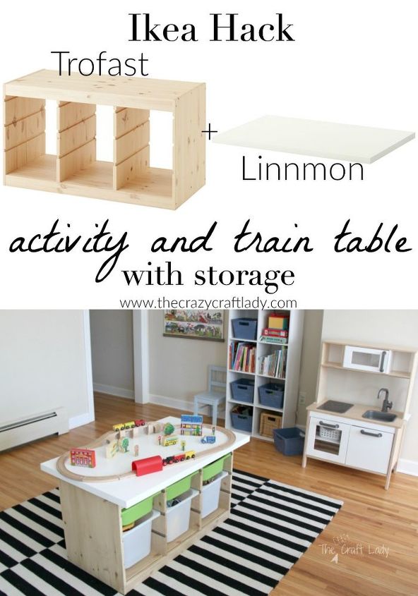 ikea hack train activity table, entertainment rec rooms, painted furniture, repurposing upcycling