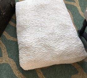 how can i attach a trunk and pillow to make a bench, Intending to get foam and fabric but found this dog bed for much less